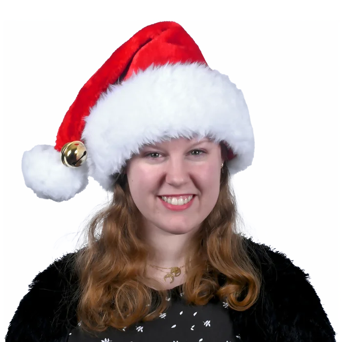 bonnet Noël adulte peluche épaisse avec grelot de la marque NOEL EN FOLIE. Réf. NDT123.